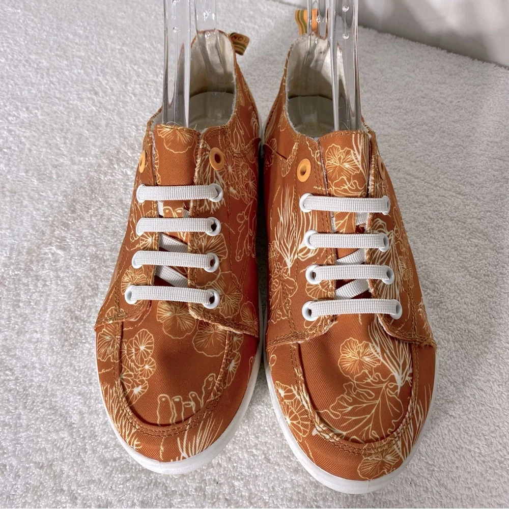 Vionic Beach Orange Pismo Starfish Coral Print Slip On Sneakers 8 - Picture 2 of 11